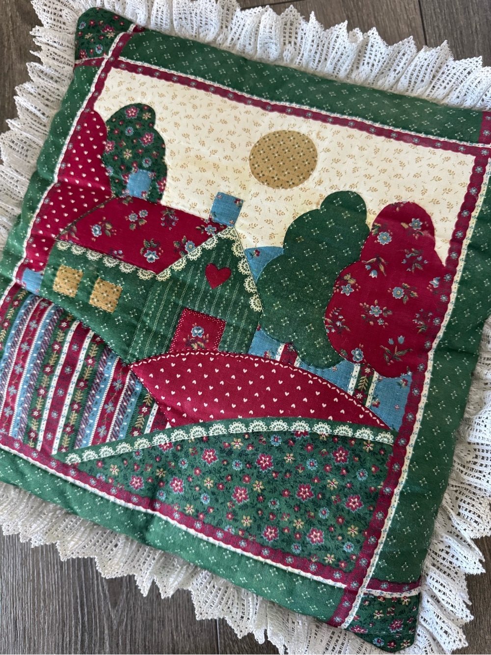 Vintage Quilted Patchwork Pillow